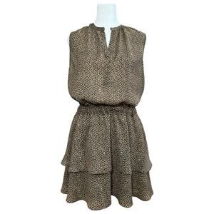 Scotch & Soda Maison Mini Dress Women Sz 2 Tiered Ruffle Abstract Feminine Flowy